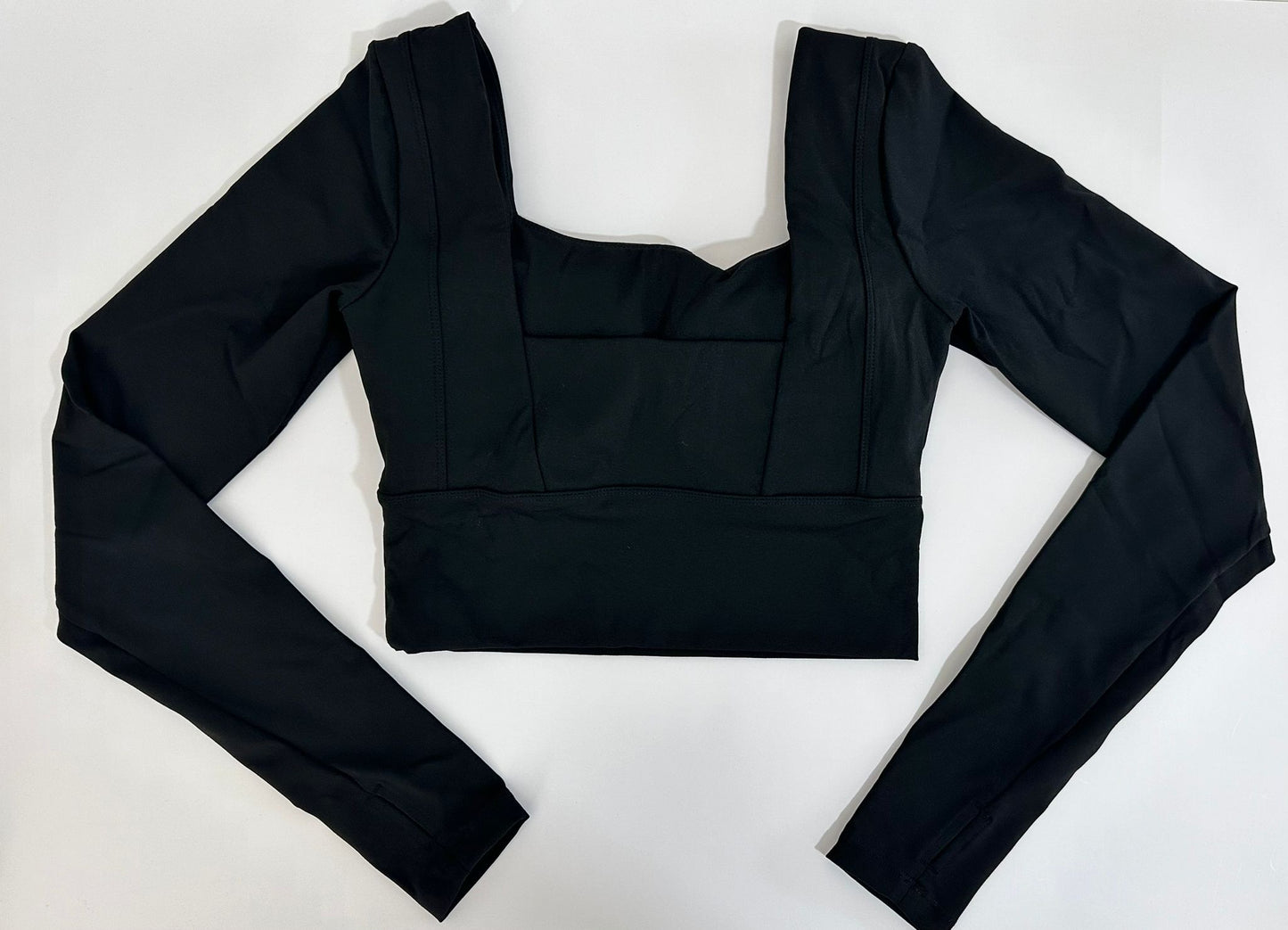 Women's Black Long Sleeve Crop
