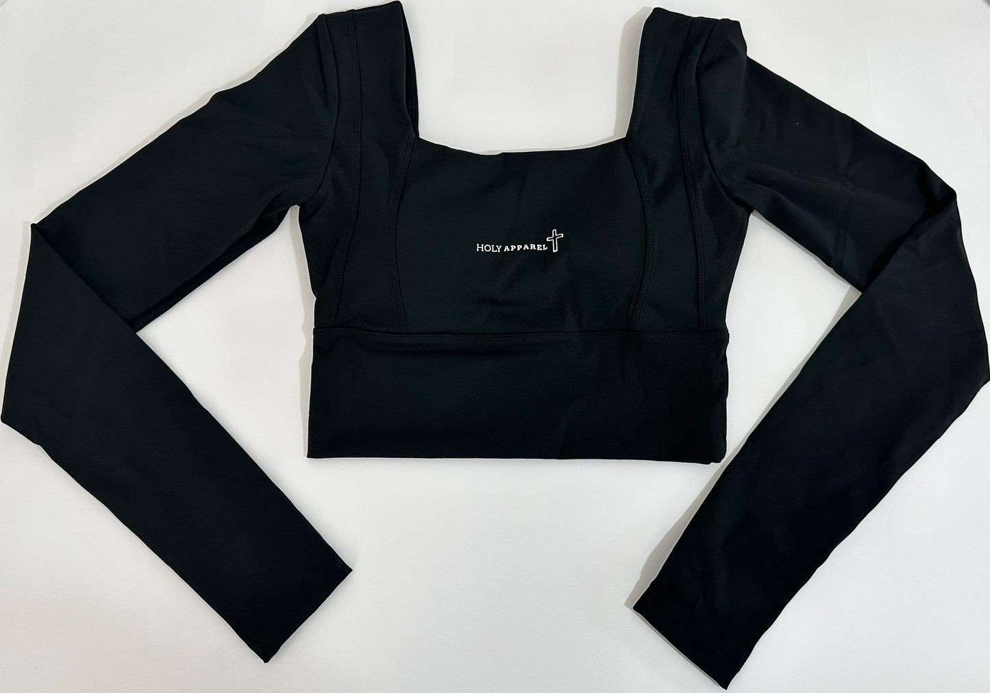 Women's Black Long Sleeve Crop