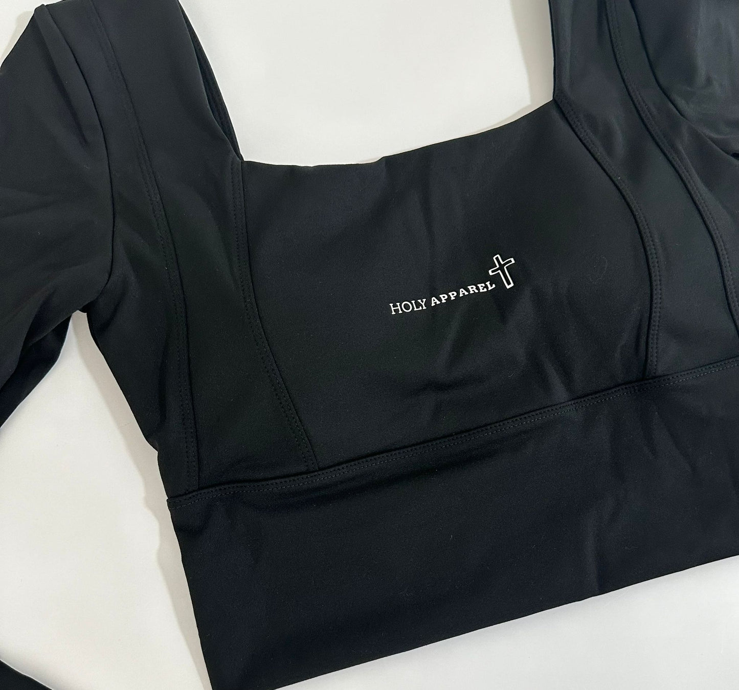Women's Black Long Sleeve Crop