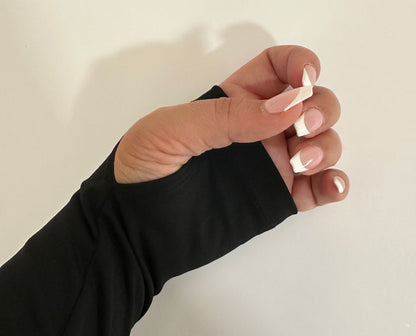 Women's Black Long Sleeve Crop