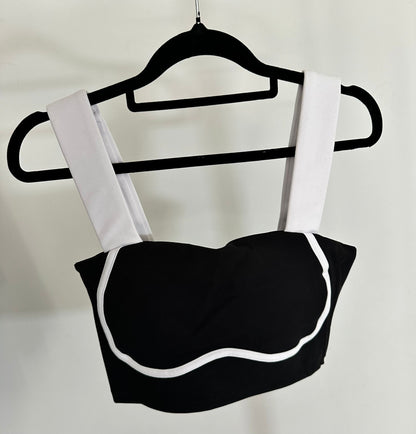 Womens's Black & White Crop Top